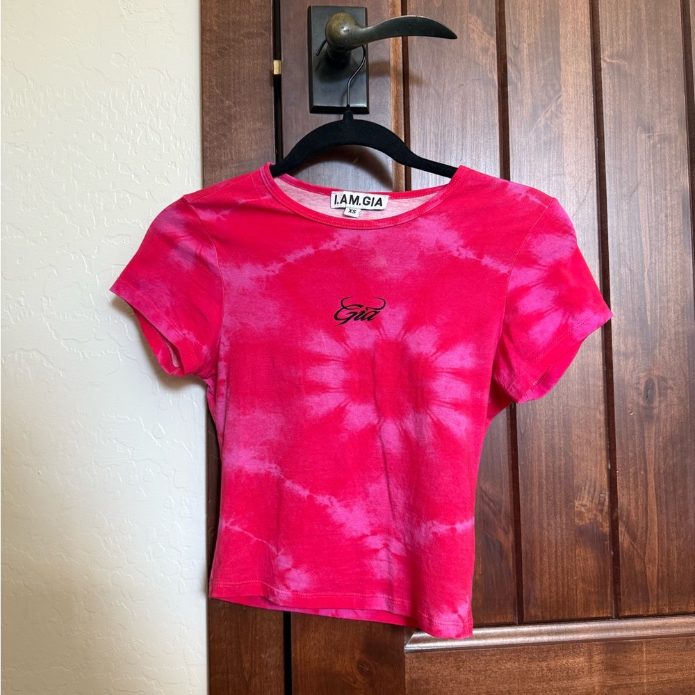 I.AM.GIA Pink Tie Dye Baby Tee